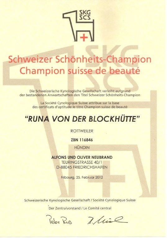 Runa Schweizer Champion